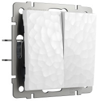 Werkel W1220001/ Выключатель двухклавишный (hammer белый), a052031 Werkel W1220001/ Выключатель двухклавишный (hammer белый), a052031