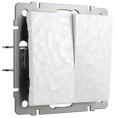 Werkel W1220001/ Выключатель двухклавишный (hammer белый), a052031