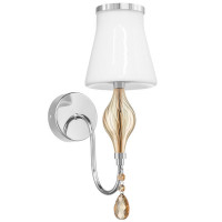 Lightstar 806610 (MB2067-1) Бра ESCICA 1х40W E14 БЕЛЫЙ/КОНЬЯК/ХРОМ (в комплекте)