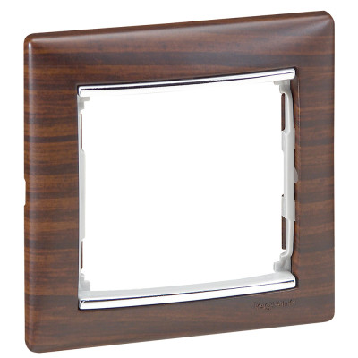 Legrand Рамка 1 пост - Legrand Valena - темное дерево/серебряный штрих, 770371