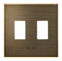 8585.3 OE - Накладка для механизма 2хUSB зарядного устройства, серия SKY, цвет античная латунь - 2CLA858530A1201
