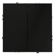 Проходной переключатель встраиваемый VOLTUM S70 двухклавишный 10А, (черный матовый), VLS020308