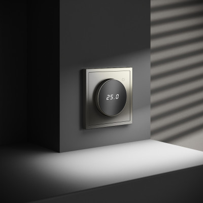 Терморегулятор электронный VOLTUM S70 с индикацией и датчиком, для теплого пола, (шелк), VLS070104