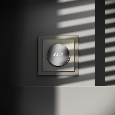 Терморегулятор электронный VOLTUM S70 с индикацией и датчиком, для теплого пола, (шелк), VLS070104