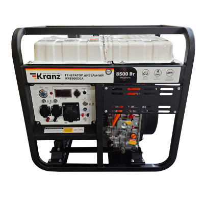 Генератор дизельный KR8500DEA, 8,5кВт, 230В, 16л, коннектор автоматики, электростартер KRANZ, KR-16-1315
