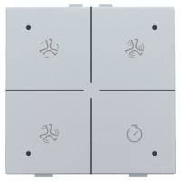 Niko Home Control Серебро Кнопка управления вентиляцией, LED подсветка, 121-52054