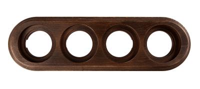 Bironi Рамка 4 постовая, накладной монтаж, цвет Старое дерево, BF1-640-17