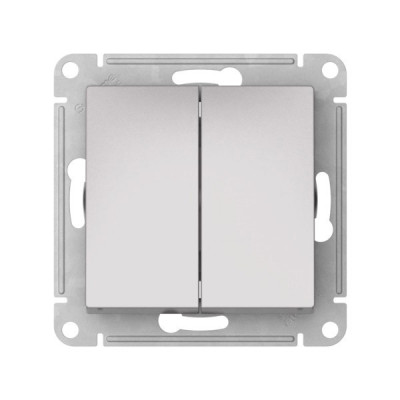 ATN440351S - ATLASDESIGN AQUA 2-клавишный ВЫКЛЮЧАТЕЛЬ, IP44, сх.5, 10АХ, мех., быстрозажим. клем., АЛЮМИНИЙ, Systeme Electric