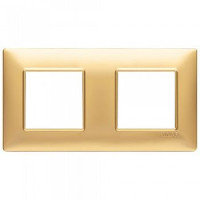 Vimar Накладка для 4 модулей (2+2) расстояние между центрами 71мм золото матовое, 14643.25