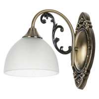 Arte Lamp SPICA, Бра, цвет арматуры - АНТИЧНАЯ БРОНЗА, цвет плафона/декора - БЕЛЫЙ, 1х40W E27, A3037AP-1AB