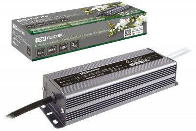 Блок питания 60Вт-12В-IP67 для светодиодных лент и модулей DC 12В, металл TDM Electric, SQ0331-0138