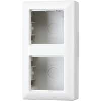 Рамка для вертикальной и горизонтальной установки, 2 поста, накладной монтаж; дюропласт; белый; AS500, AS582AWW Рамка для вертикальной и горизонтальной установки, 2 поста, накладной монтаж; дюропласт; белый; AS500, AS582AWW