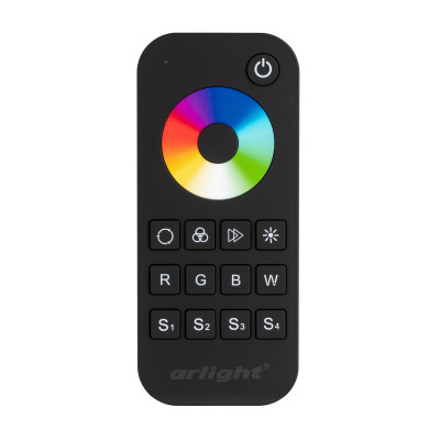 Пульт SMART-R28-RGBW Black (1 зона, 2.4G) (Arlight, IP20 Пластик, 5 лет), 023479