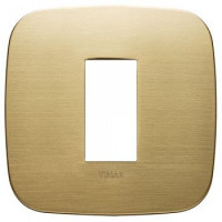 19671.12 - Vimar Накладка Round на 1 модуль латунь зачищенная щеткой