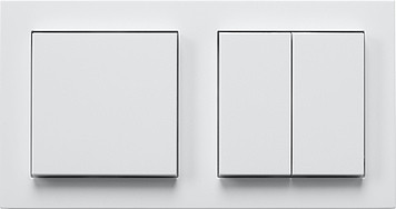 Gira Выключатель 1-клавишный + Выключатель 2-клавишный, матовый белый, серия E2