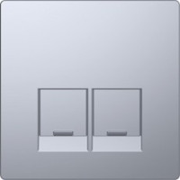 D-Life Накладка для 2-ных разъемов SE, с полем для надписи, нерж. сталь