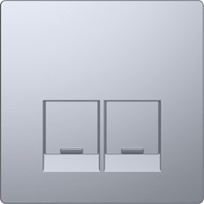 D-Life Накладка для 2-ных разъемов SE, с полем для надписи, нерж. сталь