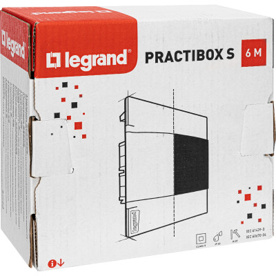 Legrand Practibox S Пластиковый щиток Встраиваемый (в полые стены) 1X6 Дымчатая дверь, 134576