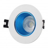 Denkirs DK3061-WH+СY Встраиваемый светильник, IP 20, 10 Вт, GU5.3, LED, белый/голубой, пластик