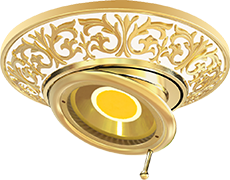 FD1102SOP Fede EMPORIO Светильник круглый с поворотным спотом, Gold White Patina