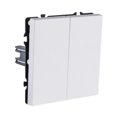 Выключатель 2-клавишный 10А/250В, белый матовый Kollinger Eclipse EC-004WH