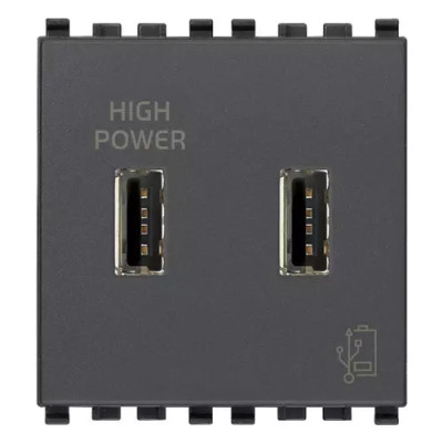 Vimar Зарядное устройство с разъемом USB 5V 2,1A, серое , 20295