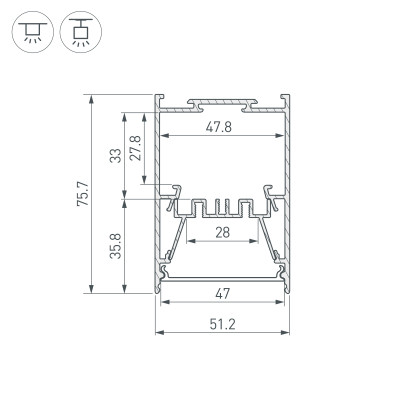 Профиль LINE-5075-HONEYCOMB-2000 BLACK (Arlight, Алюминий), 044874