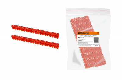Маркер наборный - символ "2" красный 2,5 мм2 (150 шт.) TDM Electric, SQ0534-0018