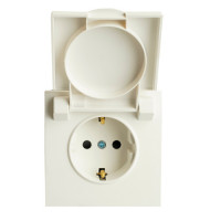 Feron Розетка 1-местная с крышкой с защ. штор с/з, 250В, 16А, серия Эмили, RST16-5112-01, белый фарфор, soft touch, 49881, STEKKER