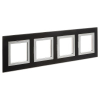 4402828 - ДКС Рамка из натурального стекла, "Avanti", черная, 4 поста