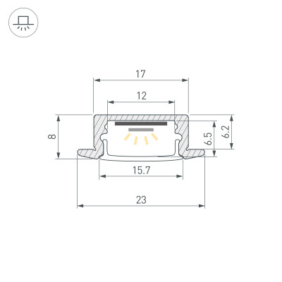 Профиль LINE-2308-F-2000 ANOD OLIVE GREY (Arlight, Алюминий), 038440