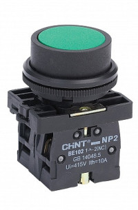 Кнопка управления NP2-BL31 без подсветки, зеленая, 1НО IP40, Chint, 575484