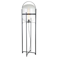 LUSSOLE CLARKE Торшеры, цвет основания - черный, плафон - стекло (цвет - прозрачный), 1x40W E27, LSP-0603