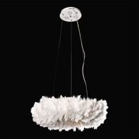 LUSSOLE Cuscino Люстры подвесные, цвет основания - белый, плафон - перо (цвет - белый), 6x40W E27, LSP-8602