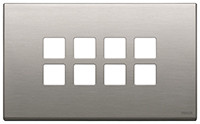 Vimar Накладка плоская, 4 модуля на 8 кнопок, Flat, никель матовый, 22694.11