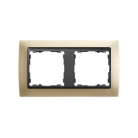 Simon S82 Рамка 2-ная, шампань матовая - графит, 82824-34