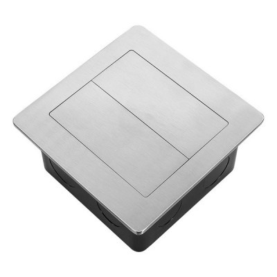 Напольная розетка (люк/лючок) на 1,5 модуля, h=55мм, в комплекте с монт. коробкой, TIMIUX, нержавеющая сталь, EU1.5H55HFS ST