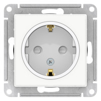 ATN200145 - ATLASDESIGN ART РОЗЕТКА с заземлением со шторками, 16А, механизм, БЕЛЫЙ, Systeme Electric