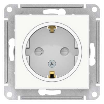 ATN200145 - ATLASDESIGN ART РОЗЕТКА с заземлением со шторками, 16А, механизм, БЕЛЫЙ, Systeme Electric