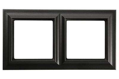 Рамка 2-поста; Eco Profi  Standart; термопласт; черный матовый, EPS482SWM