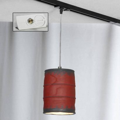 LUSSOLE NORTHPORT Подвесной светильник, цвет основания - матовый никель, плафон - керамика (цвет - красный), 1x40W E27, LSP-9527-TAW