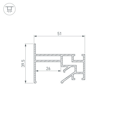 Профиль STRETCH-25-WALL-SIDE-2000 (Arlight, Алюминий), 040061