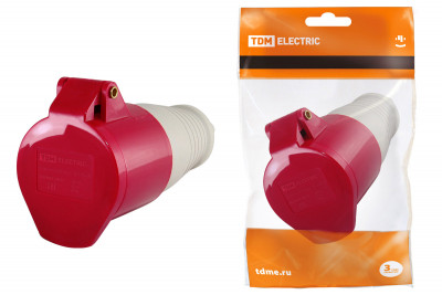 Розетка 225 переносная 3Р+РЕ+N 32А 380В IP44 TDM Electric, SQ0603-0014