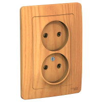 BLANCA С/У РОЗЕТКА двойная без заземления без шторок, 16А, 250В, ЯСЕНЬ BLANCA С/У РОЗЕТКА двойная без заземления без шторок, 16А, 250В, ЯСЕНЬ