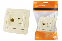 Розетка TФ (RJ-11) сл. кость "Валдай" TDM Electric, SQ1804-0112