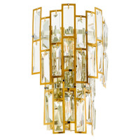 39615 Бра CALMEILLES, 3x25W(E14), L215, H330, А130, сталь, латунь/хрусталь, прозрачный