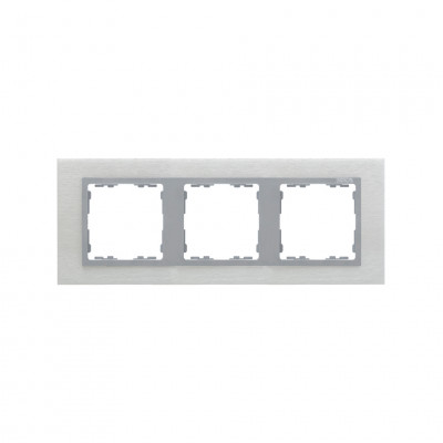 Simon S82N Рамка 3-ная, сталь матовая - алюминий (металл), 82937-34