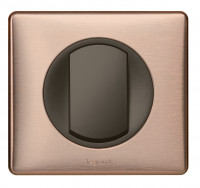 Legrand Выключатель 1-клавишный, вставка - графит, металлик - Медь, серия Celiane