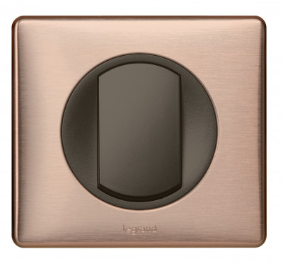 Legrand Выключатель 1-клавишный, вставка - графит, металлик - Медь, серия Celiane