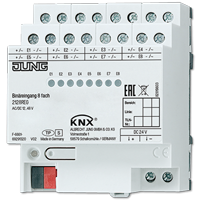 Бинарный ввод, 8 каналов, монтаж на DIN-рейку, 4 модуля; KNX, 2128REG